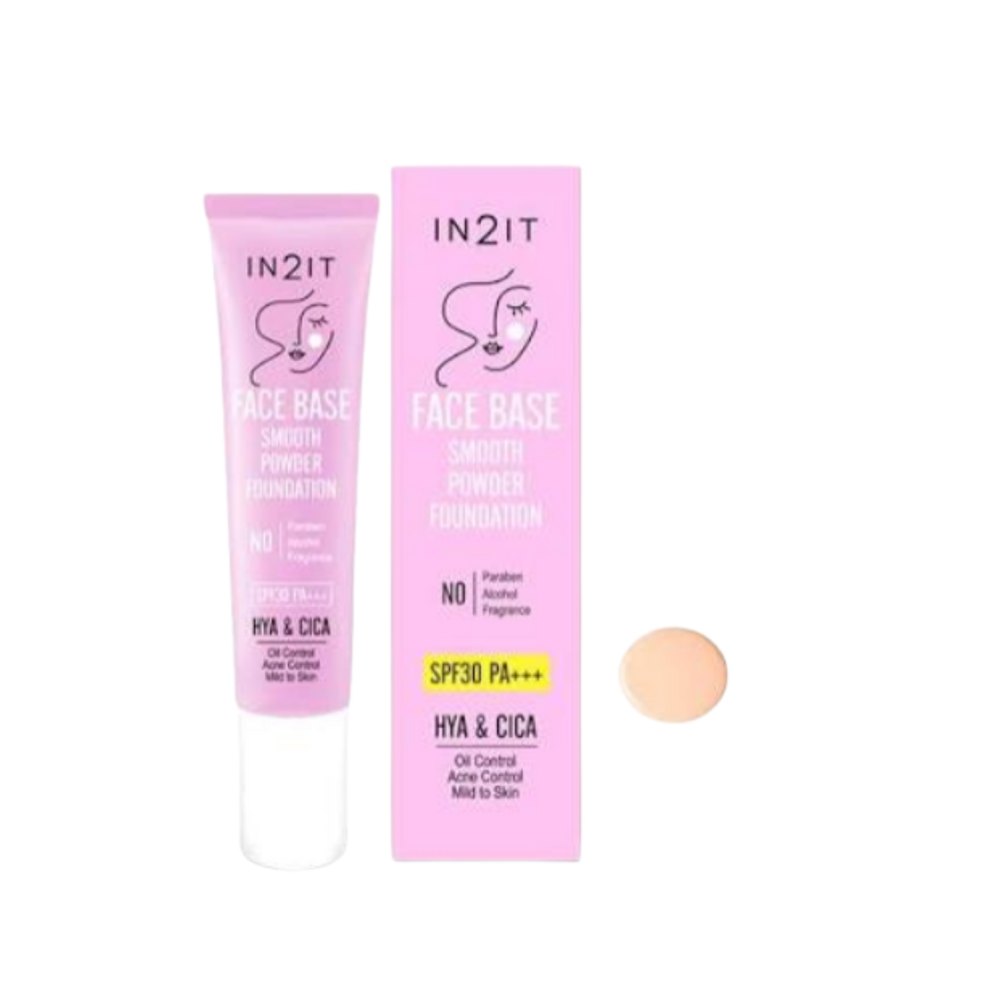 IN2IT Face Base Smooth Powder Foundation Spf30 PA+++ - 15g | ان تو ات كريم أساس spf30 - 15 غرام