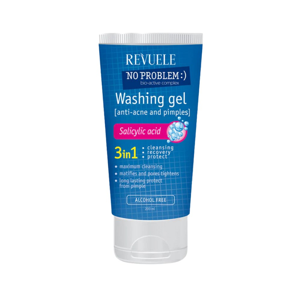 Revuele No Problem Salicylic Acid Cleansing Gel 3 in 1 - 200ml | ريفويل غسول ساليسليك اسيد ٣ في ١ - 200 مل