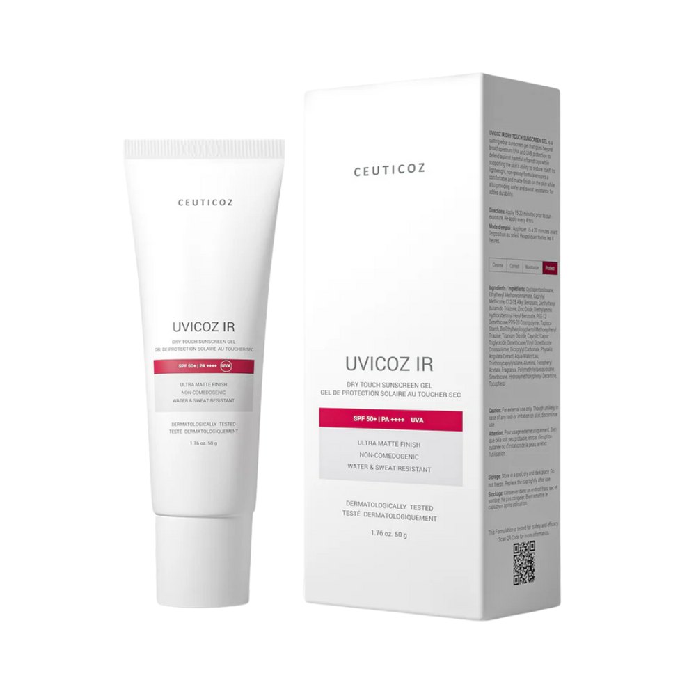 CEUTICOZ Uvicoz IR Dry Touch Sunscreen sPF50+ - 50g | سيوتيكوز يوفيكوز IR واقي شمسي بملمس جاف SPF50+ – 50 غرام
