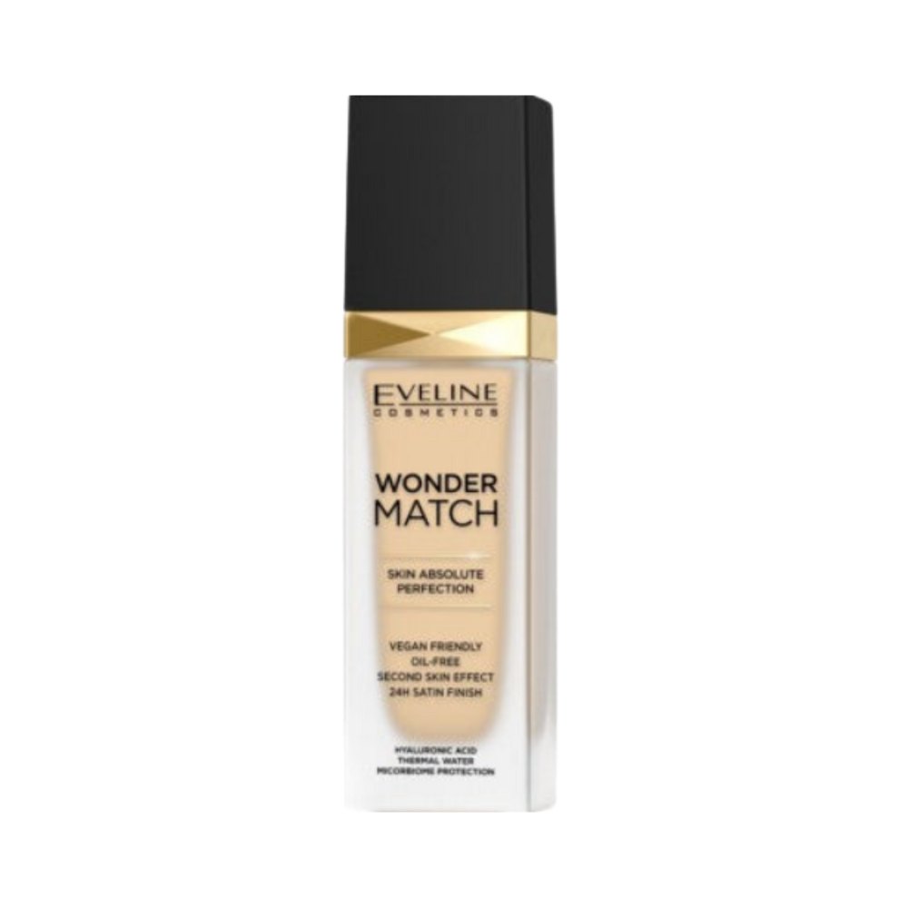 EVELINE Wonder Match Foundation Vegan Friendly Oil-Free - 30ml | ايفلين كريم أساس خالي من الزيوت - 30 مل