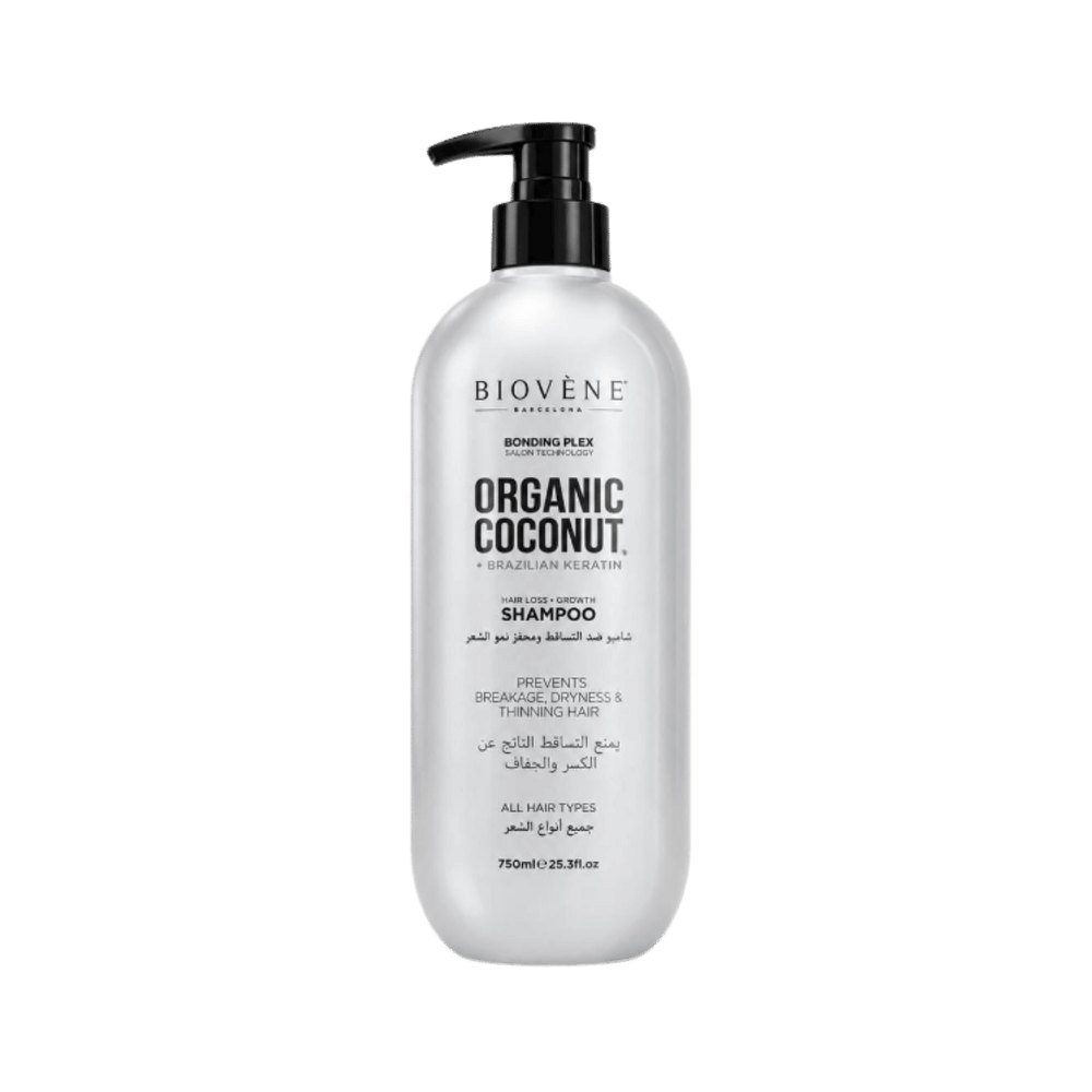 BIOVENE Organic Coconut + Brazilian Keratin Shampoo All Hair Types - 750ml | بيوفين شامبو جوز هند عضوي - 750مل