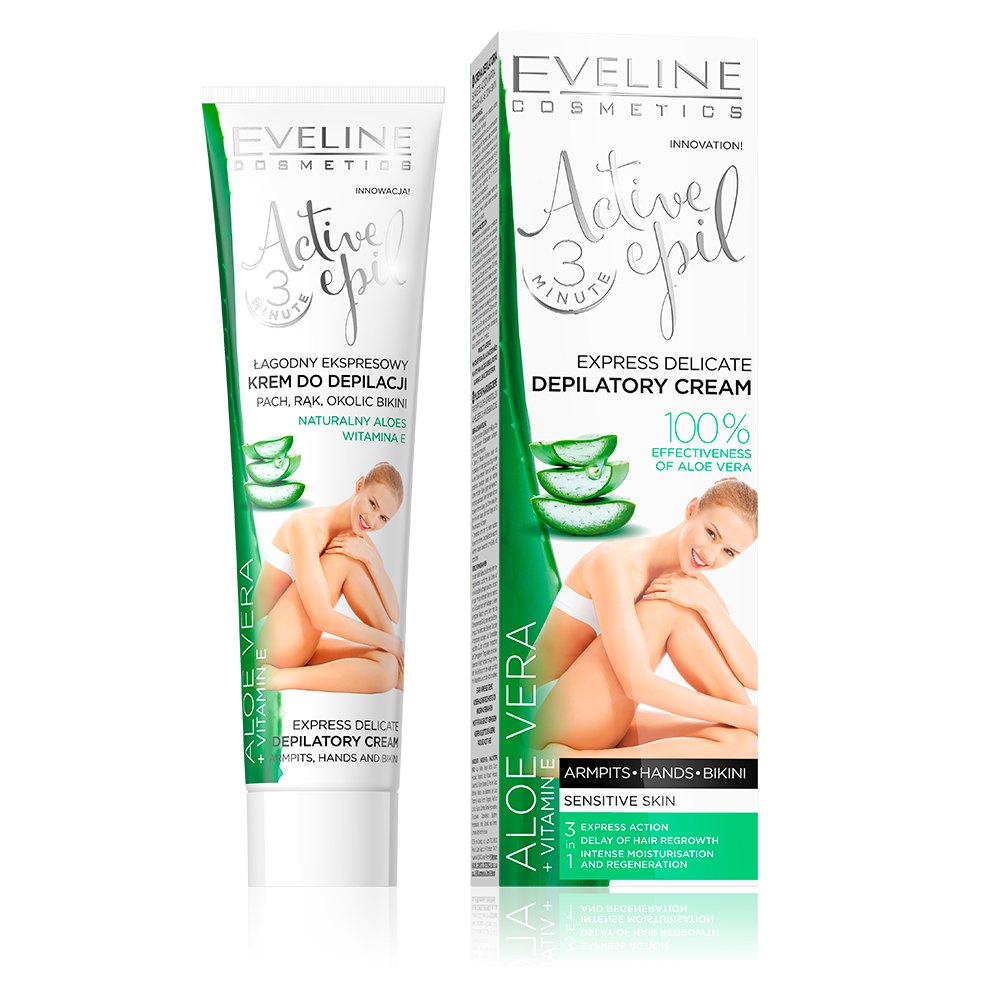 Eveline Express Delicate Depilatory Cream Aloe Vera - 125ml |ايفلين كريم لازالة الشعر بالصبار - 125 مل