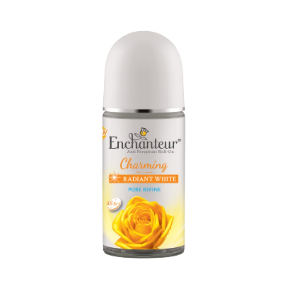 Enchanteur Radiant White Charming Pore Refine Perfumed Deo Roll On - 50ml | انشانتر مزيل تعرق رول للتفتيح - 50 مل