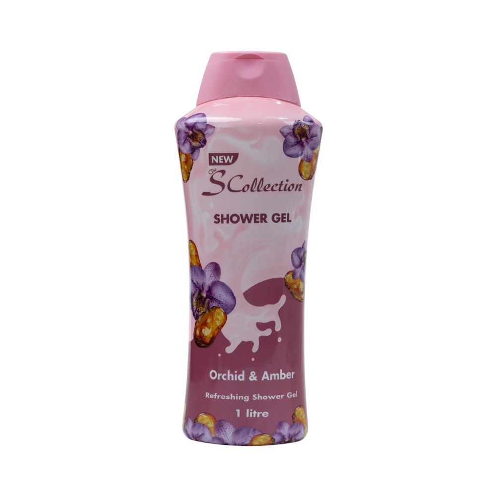 The S Collection Shower Gel Orchid & Amber - 1000ml | ذا اس كولكشن شاور جل بالأوركيد والعنبر – 1000 مل