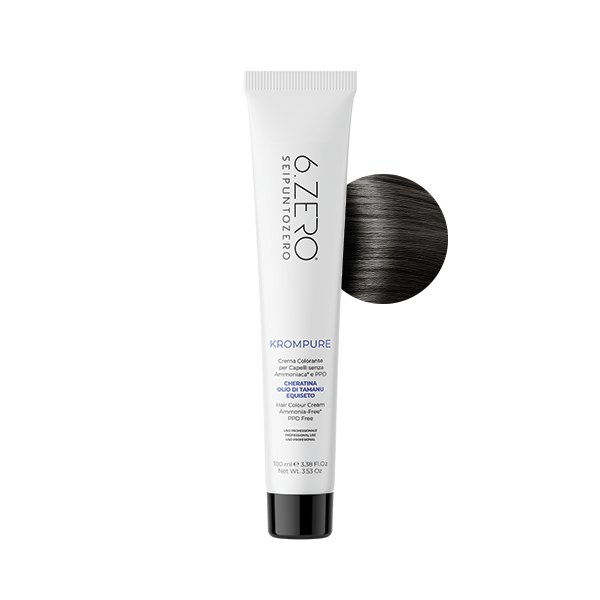 6. Zero KROMPURE Gentle hair colour cream free of ammonia and PPD +9% Ossidante free - 100ml | 6 زيرو صبغة للشعر خالية من الأمونيا - 100 مل