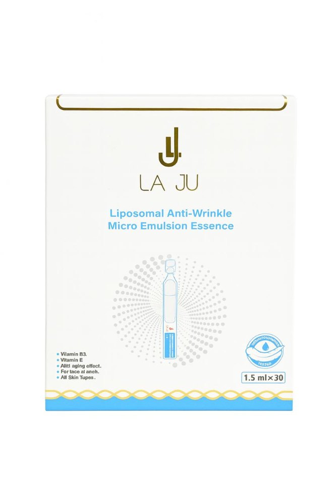 LA JU Liposomal Anti_ Wrinkle Micro Emulsion Essence - 1.5 ml*30 | لا جو مجموعة سيروم للوجه مضاد للتجاعيد اسنس الليبوزومال - 30*15 مل