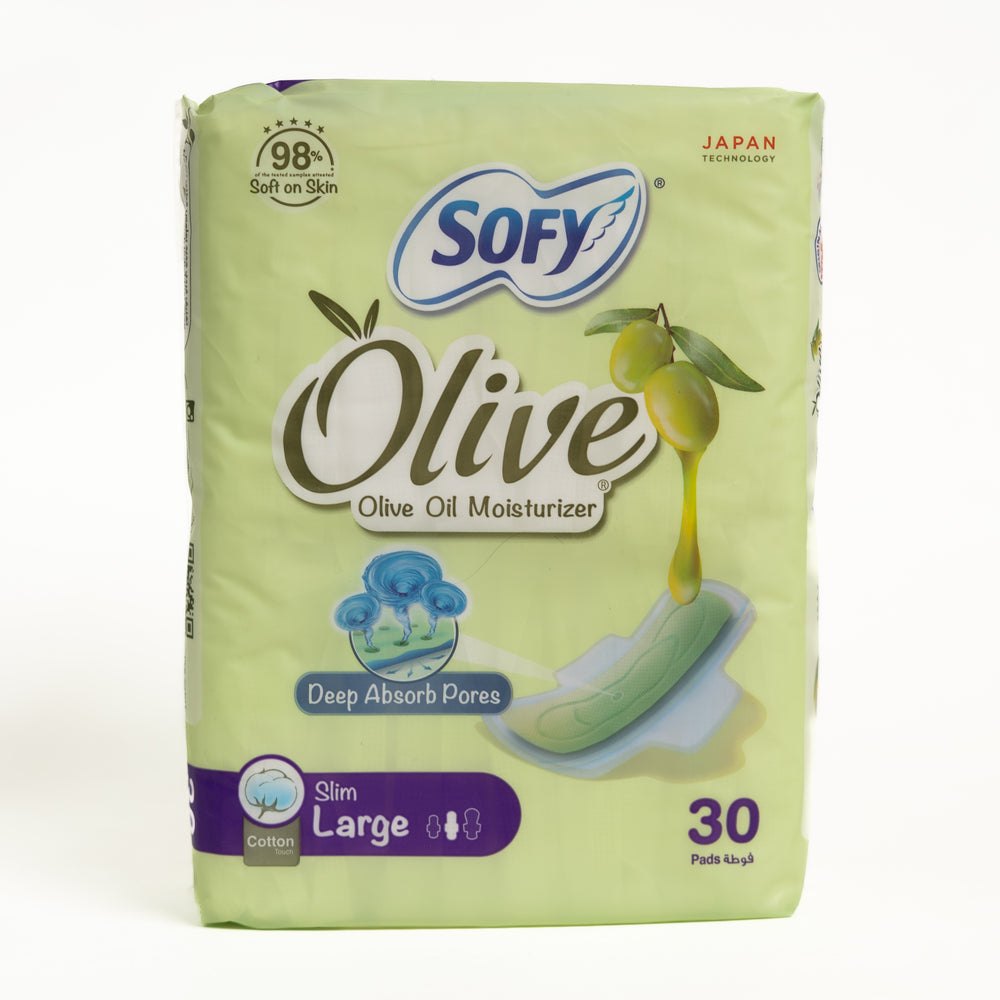 Sofy Olive Oil Moisturizer Large - 30Pcs| سوفي فوط نسائية حجم كبير -30 قطعة