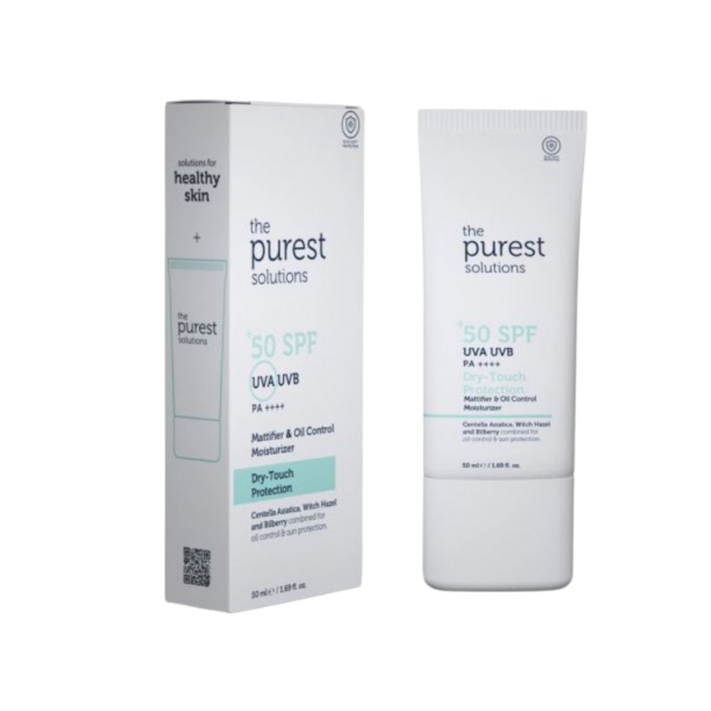 The purest Solutions SPF 50 Dry Touch Protection - 50 ml | ذا بيوريست واقي شمسي دراي توتش بعامل حماية 50 ٪؜ - 50 مل