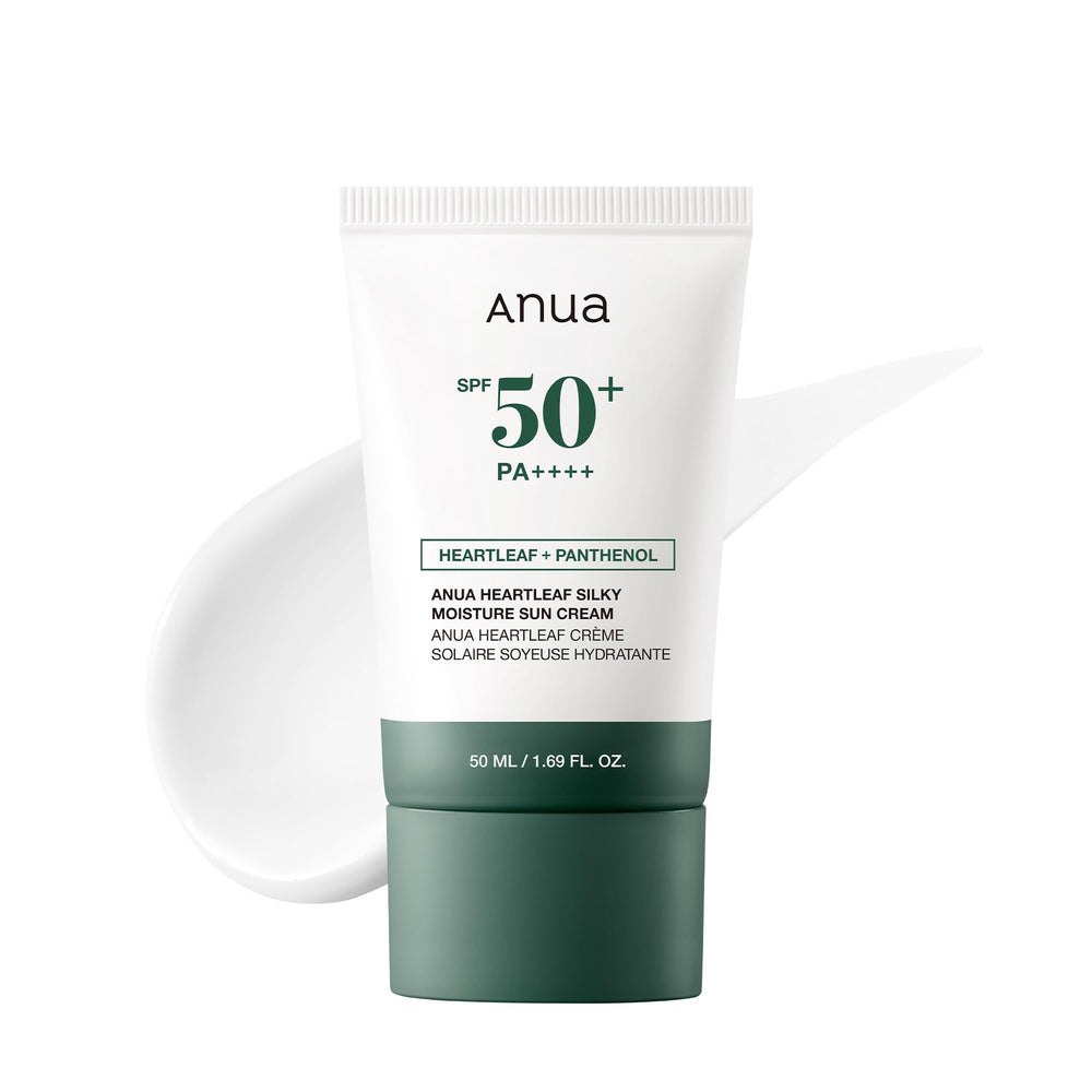 anua Heartleaf Silky Moisture Sun Cream SPF50+ - 50ml |أنوا كريم واقي شمس مرطب بعامل حماية SPF50+ – 50 مل