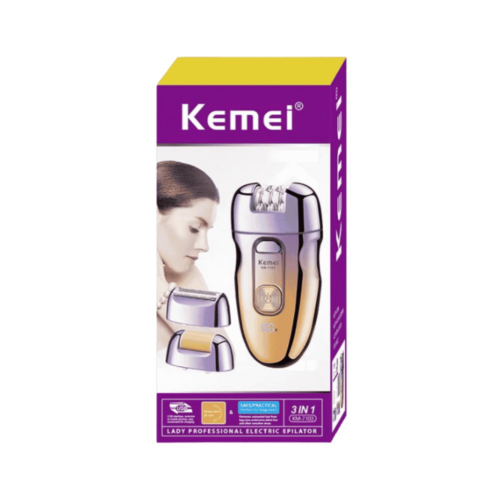 KEMEI Lady Epilator 3 In 1 | كيمي جهاز إزالة الشعر النسائي 3 في 1