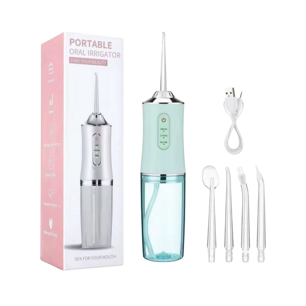 PORTABLE ORAL IRRIGATOR FIND YOUR BEAUTY Green | جهاز تنظيف الأسنان بالماء المحمول – اكتشف جمالك – اللون الأخضر