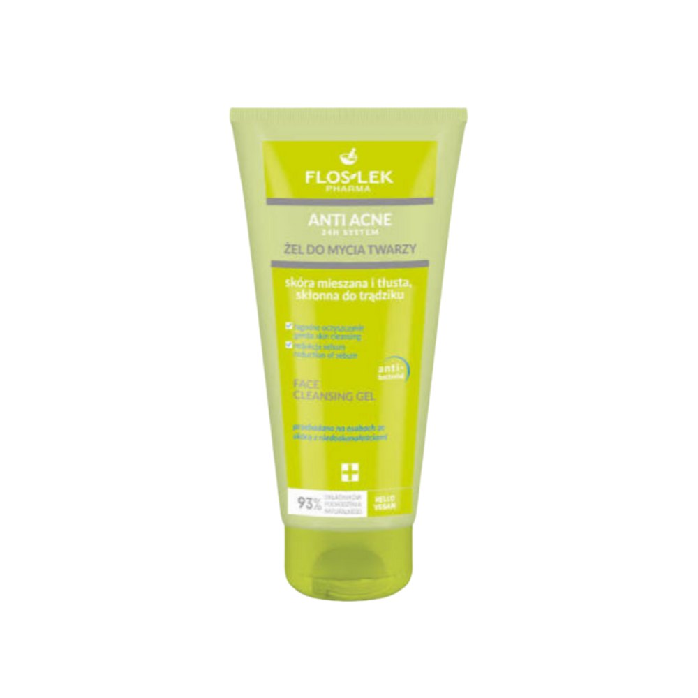 FLOSLEK PHARMA ANTI ACNE 24h System Face Cleansing Gel - 200ml | فلوسليك فارما غسول جل للبشرة الدهنية و المختلطة