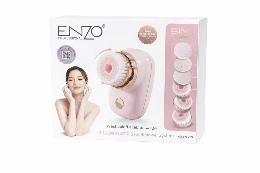 ENZO Professional Spin Technology For Heatthy Glowing Skin 6 In 1 Faceespa Washable Lavable | انزو جهاز مصمم لتنظيف الوجه 6 في 1