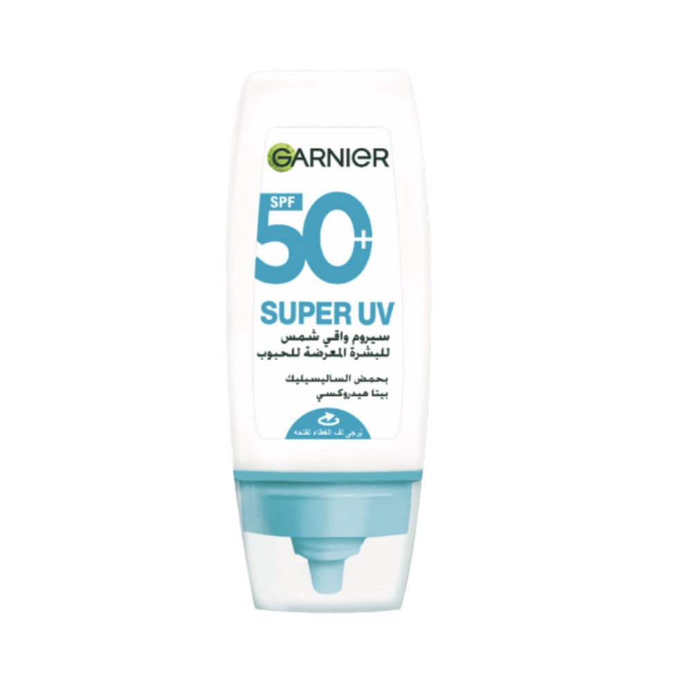 Garnier, Sunscreen Serum, Super UV, with SPF50+ for acne-prone skin - 30ml | غارنييه واقي شمس سيروم للبشرة المعرضة لحب الشباب - 30مل