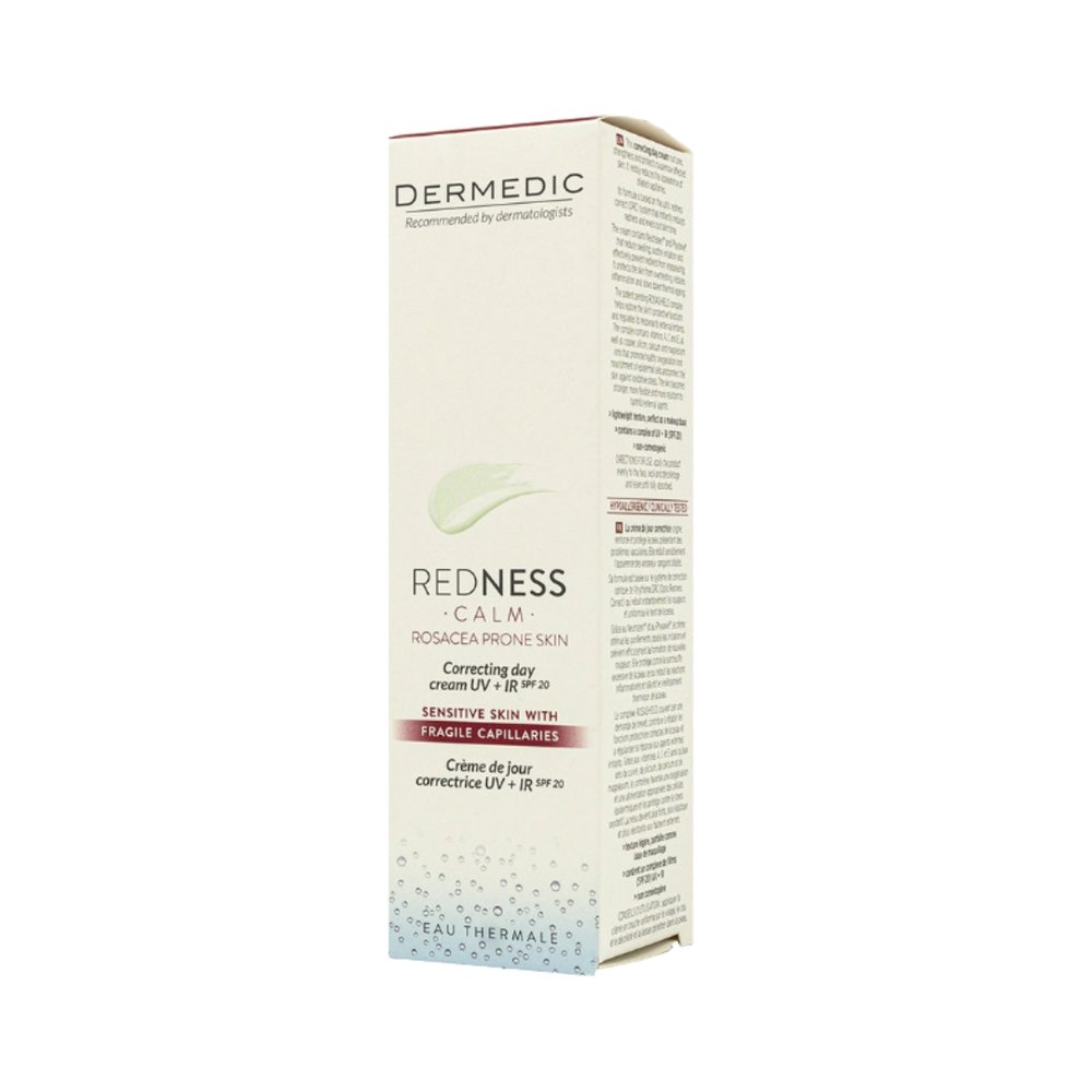 Dermedic Redness Correcting Day Cream Uv+Ir Spf 20 - 40ml | ديرمديك كريم نهاري مصحح للبشرة مع Spf20 - 40 مل
