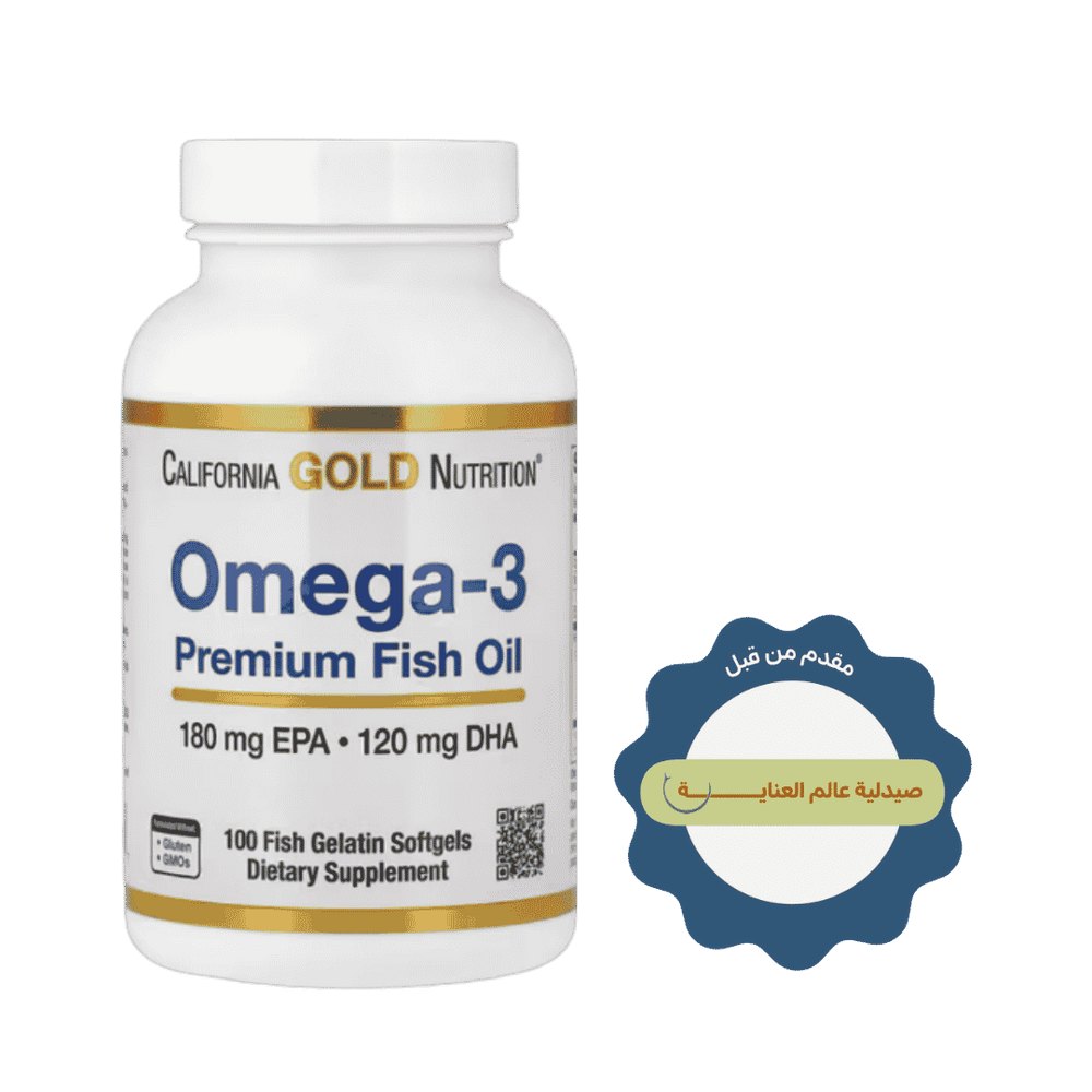 California Gold Nutrition Omega-3 Premium Fish Oil 100 | كاليفورنيا جولد نيوتريشن، زيت السمك أوميغا-3 الممتاز 100 كبسولة هلامية