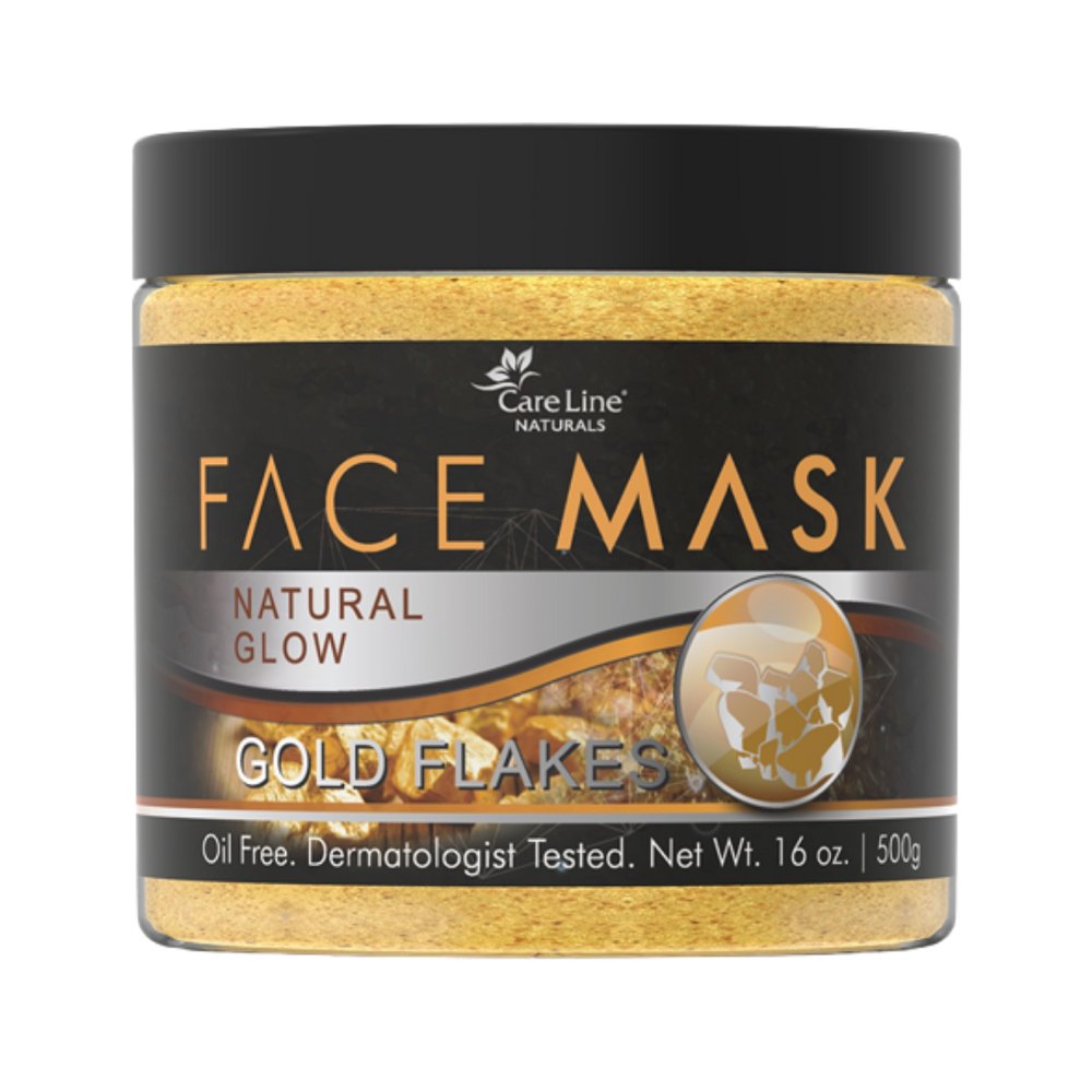 Care Line Face Mask Natural Glow Gold Flakes - 500g |كير لاين ماسك الوجه الطبيعي للتوهج مع رقائق الذهب - 500 جرام