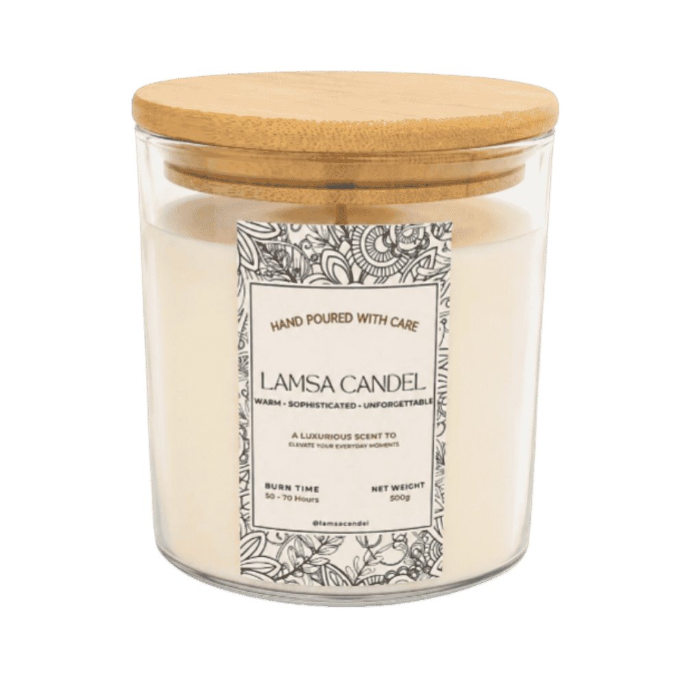 LAMSA Vanilla &Coconut Candle - 500g | لمسة شمعة - 500غ