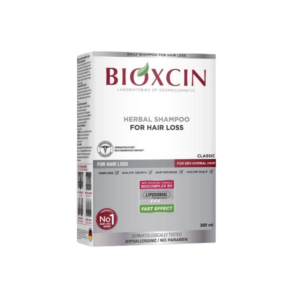 BIOXCIN Herbal Shampoo For Hair Loss For Dry Normal Hair - 300ml | بيوكسين شامبو أعشاب لعلاج تساقط الشعر- 300مل