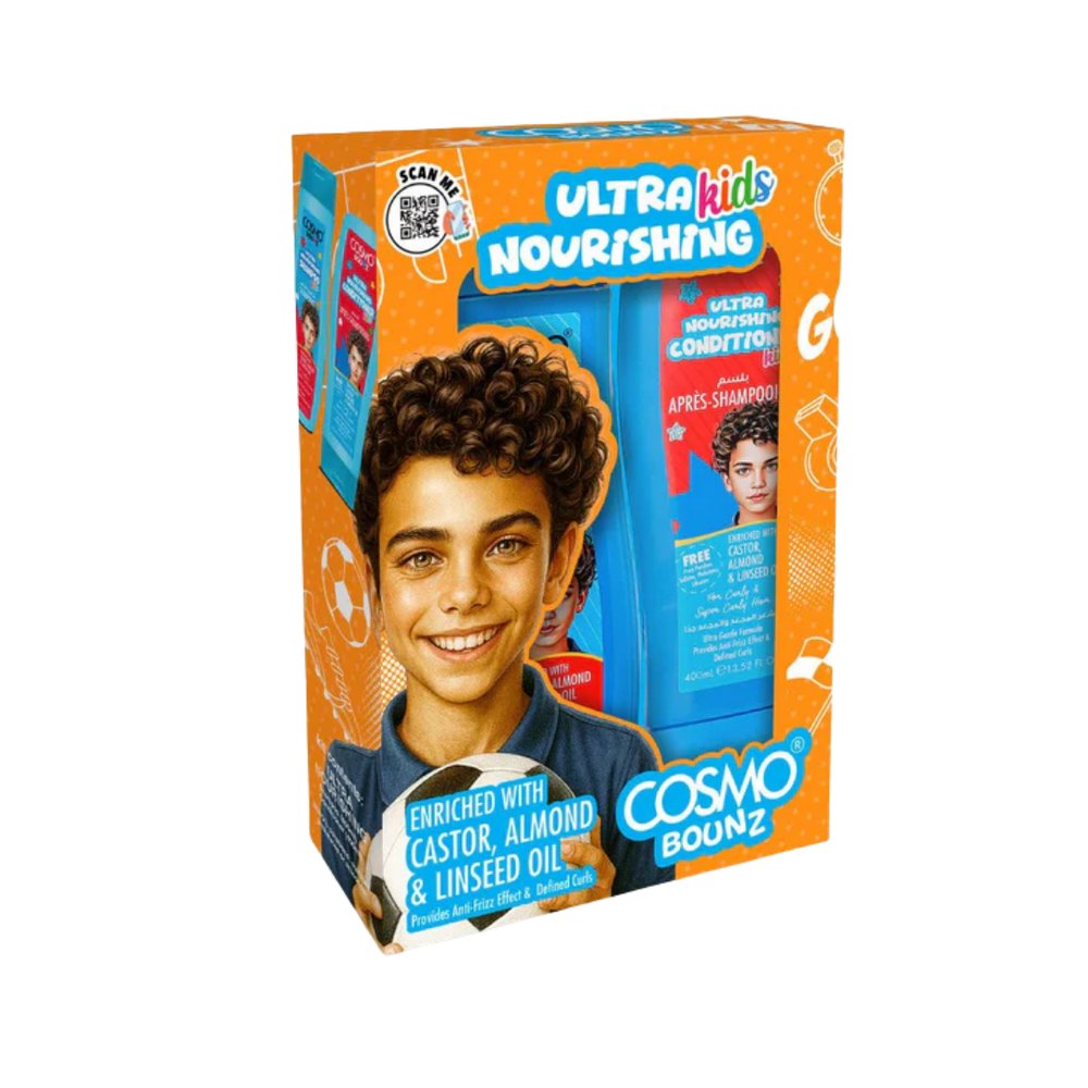 COSMO COSMETICS 2PC SHAMP & COND NOURISHING KIDS - 400ml | كوزمو كوزمتكس مجموعة العناية بالشعر للاطفال بلسم وشامبو - 400 مل