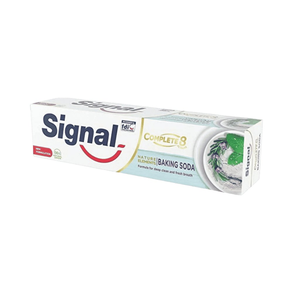 Signal Toothpaste Complete 8 Baking Soda White - 100ml | سكنال معجون أسنان بيكربونات الصوديوم - 100مل