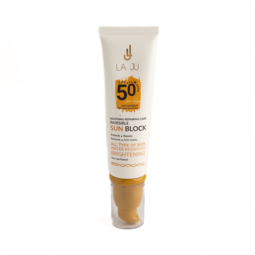 LA JU Soothing Repairing Care Invisible SunBlock Spf50 - 50ml | لا جو كريم واقي شمسي - 50 مل