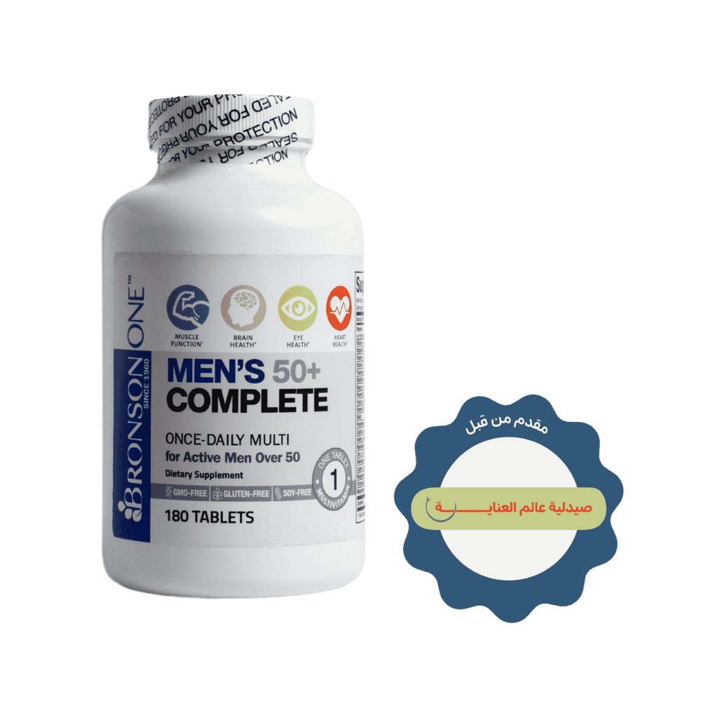 Bronson One Men's 50+ Complete - 180 Tablets | برونسون مكمل غذائي شامل للرجال فوق 50 عام - 180 قرص