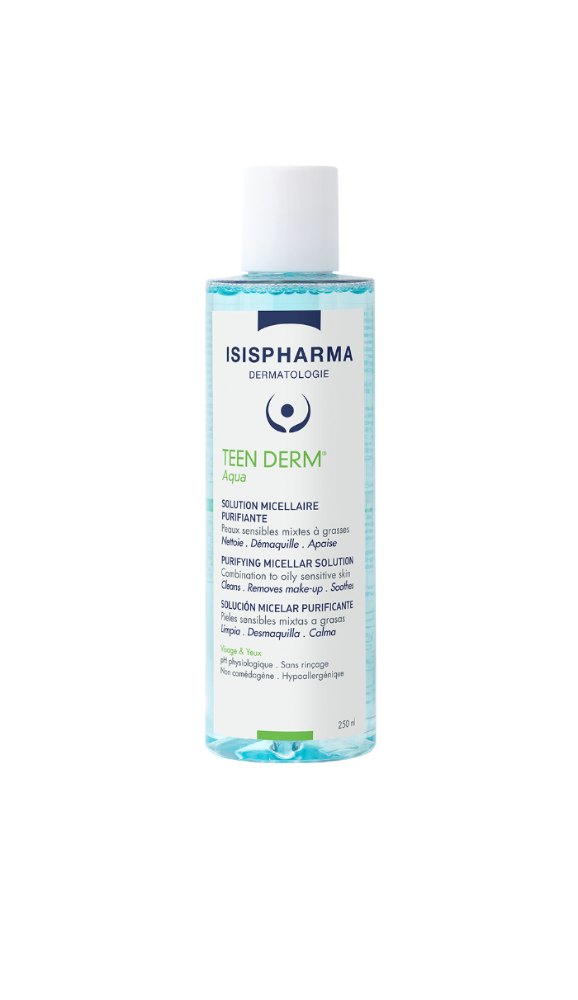 ISIS Pharma Teen Derm Aqua Micellar Water Makeup Remover- 250ml | 250 ايزيس فارما مزيل مكياج ميسيلار