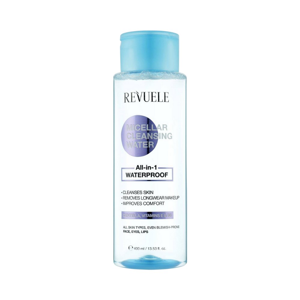 Revuele Micellar Cleansing Water All in 1 for removing waterproof makeup - 400ml | ريفويل مزيل مكياج ميسيلار للمكياج ضد الماء - 400 مل
