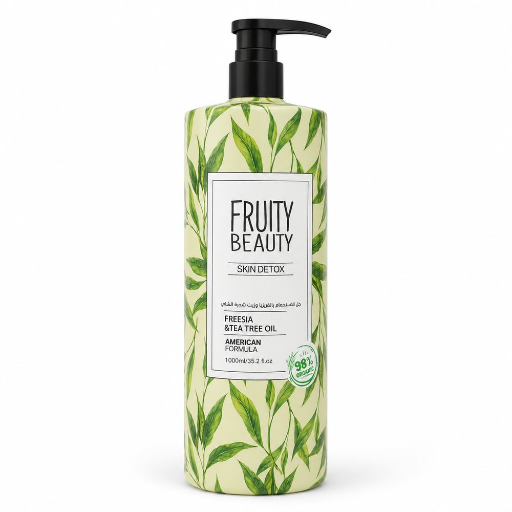 FRUITY BEAUTY Shower Gel Freesia & Tea Tree Oil - 1000ml | فروتي بيوتي جل تنظيف البشرة بالفريزيا وزيت شجرة الشاي - 1000مل
