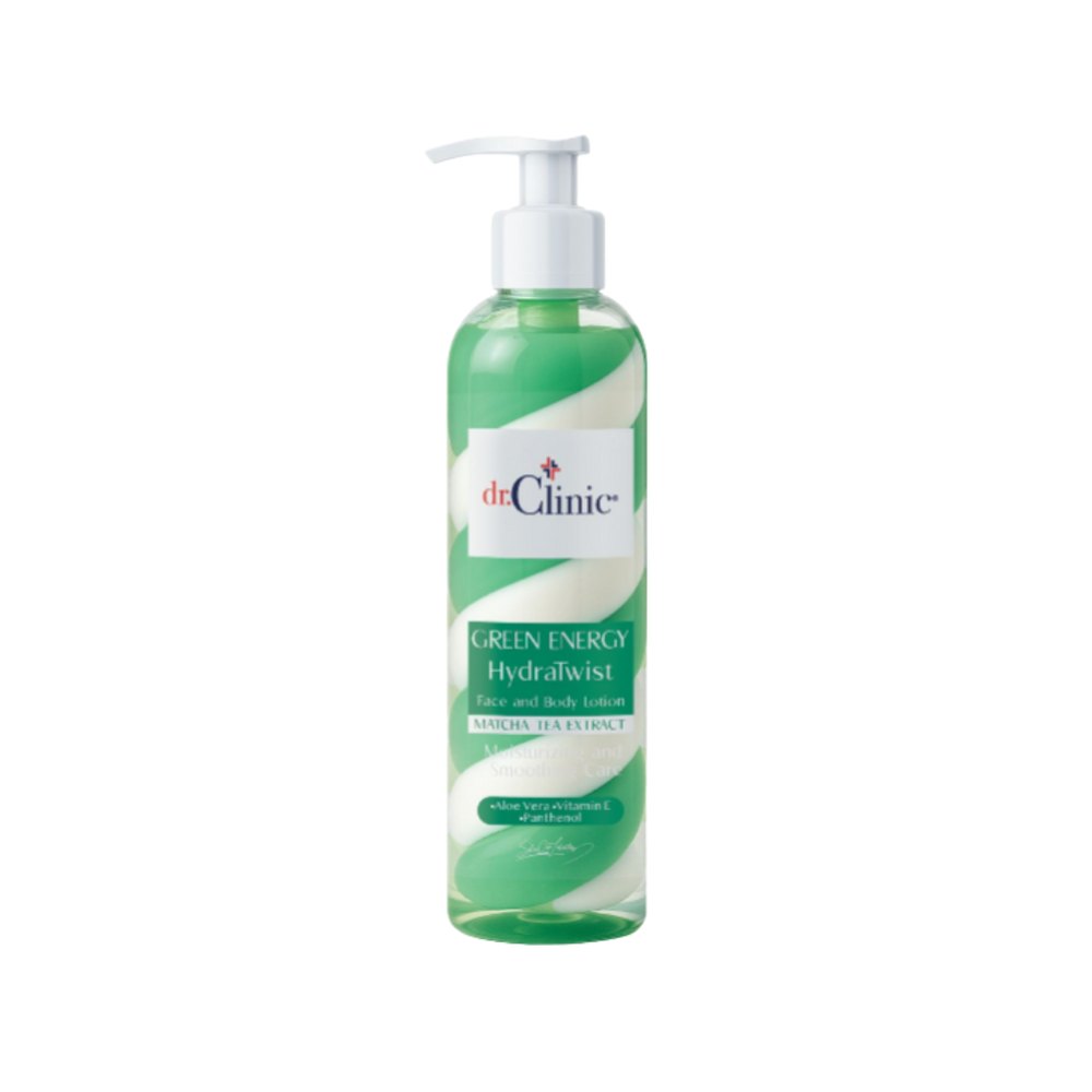 dr.Clinic Green Energy Hydratwist Face And Body Lotion Matcha Tea Extract - 200ml | دكتور كلينك لوشن وجه وجسم هيدرا تويست طاقة خضراء مستخلص شاي ماتشا - 200مل