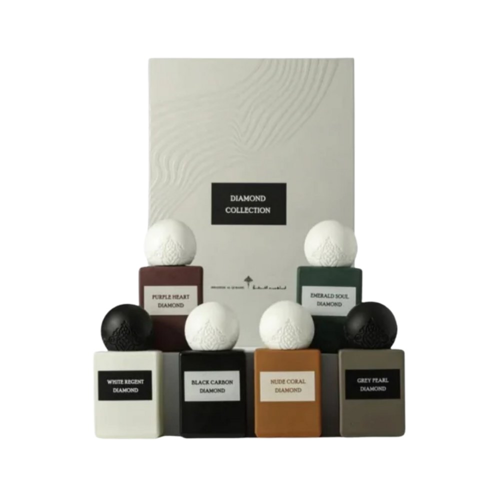IBRAQ Ibrahim Al-Qurashi set EDP 6 Pcs x10ml | ابراهيم القرشي مجموعة الاستكشاف دياموند – 6 عطور × 10 مل