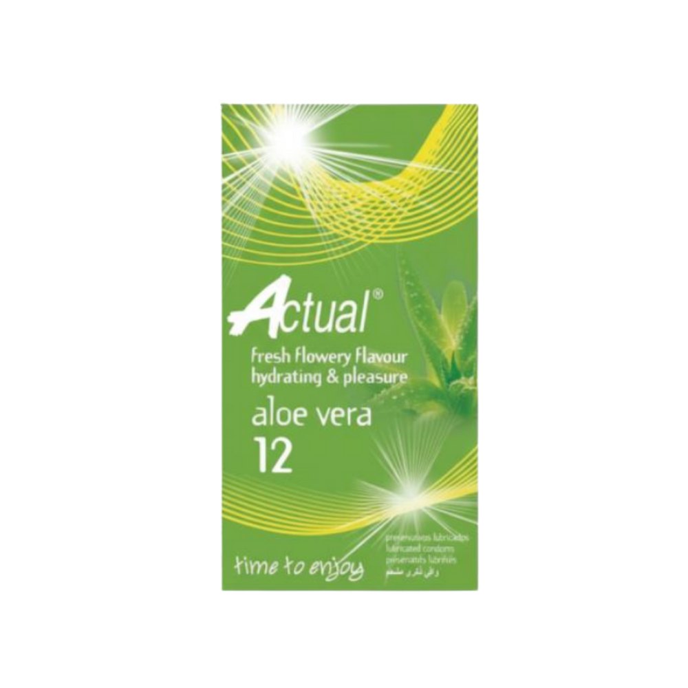 Actual Fresh Flowery Hydrating & Pleasure Aloe Vera 12 Preservativos | اكشوال واقي بتركيبة الالوفيرا