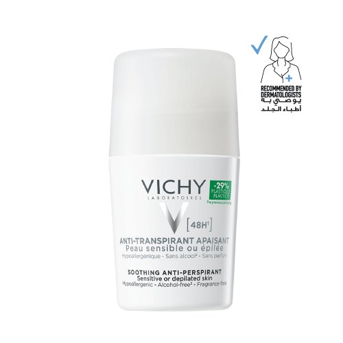 VICHY Roll-on 48H Anti-Perspirant Deodorant Sensitive - 50ML | فيشي مزيل تعرق لمدة 48 ساعة للبشرة الحساسة - 50 مل