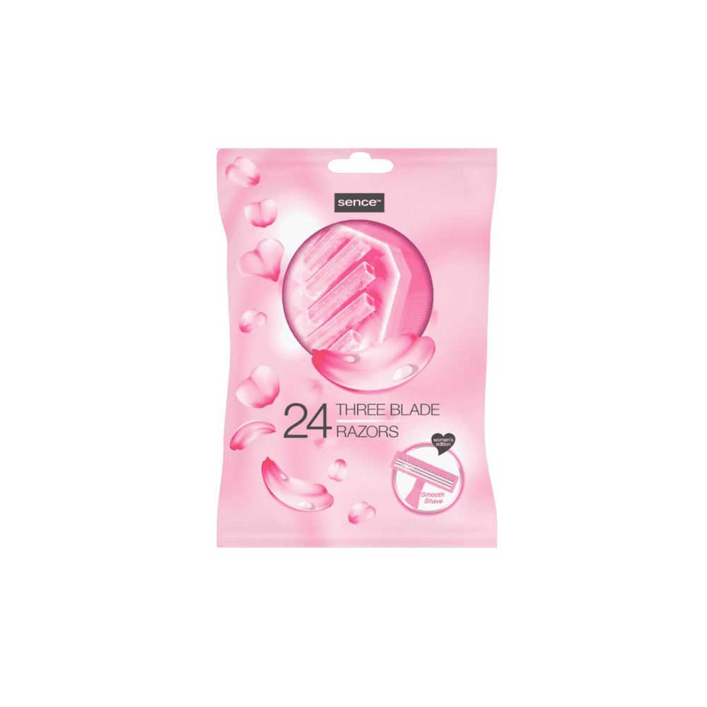 Sence Beauty Three Blades Razors - 24pcs | سينس بيوتي ماكينات حلاقة نسائية، عدد 24