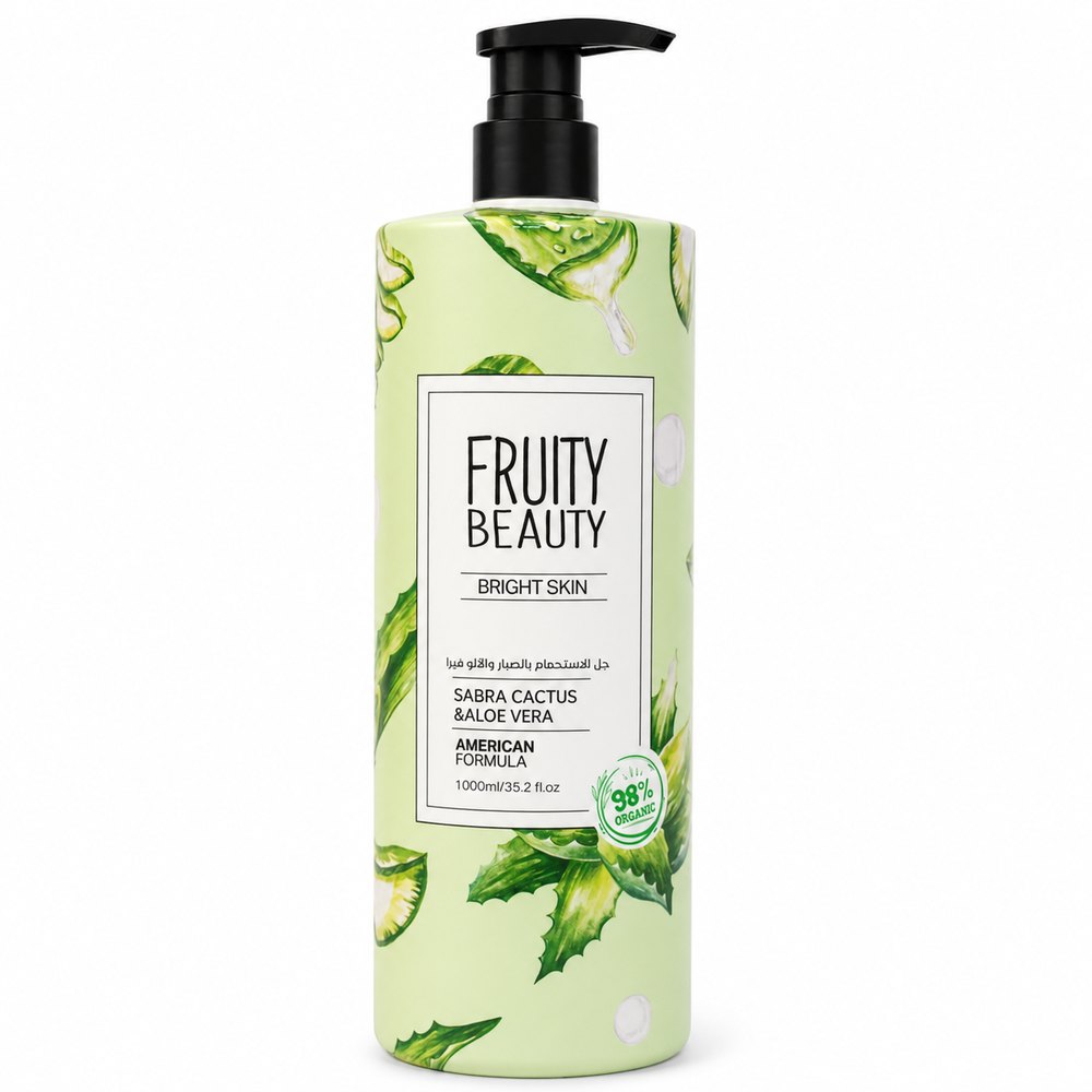 FRUITY BEAUTY Shower Gel Sabra Cactus & Aloe Vera - 1000ml | فروتي بيوتي جل استحمام بصبار السابرا والألوفيرا – 1000 مل