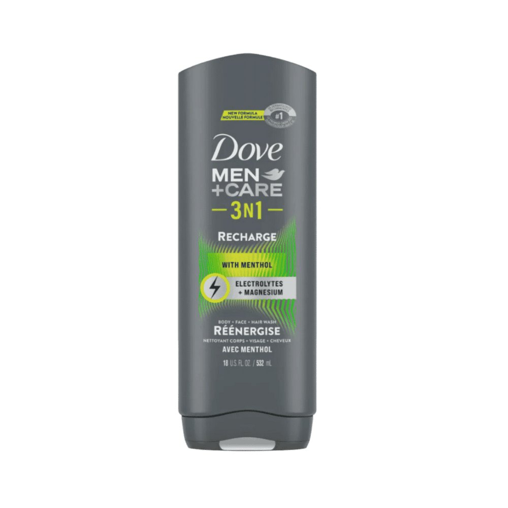 Dove Men +Care 3 in 1 Recharge With Menthol Body+Face+Hair Wash - 532ml | دوف غسول 3 في 1 للشعر و الجسم و الوجه للرجال - 532 مل