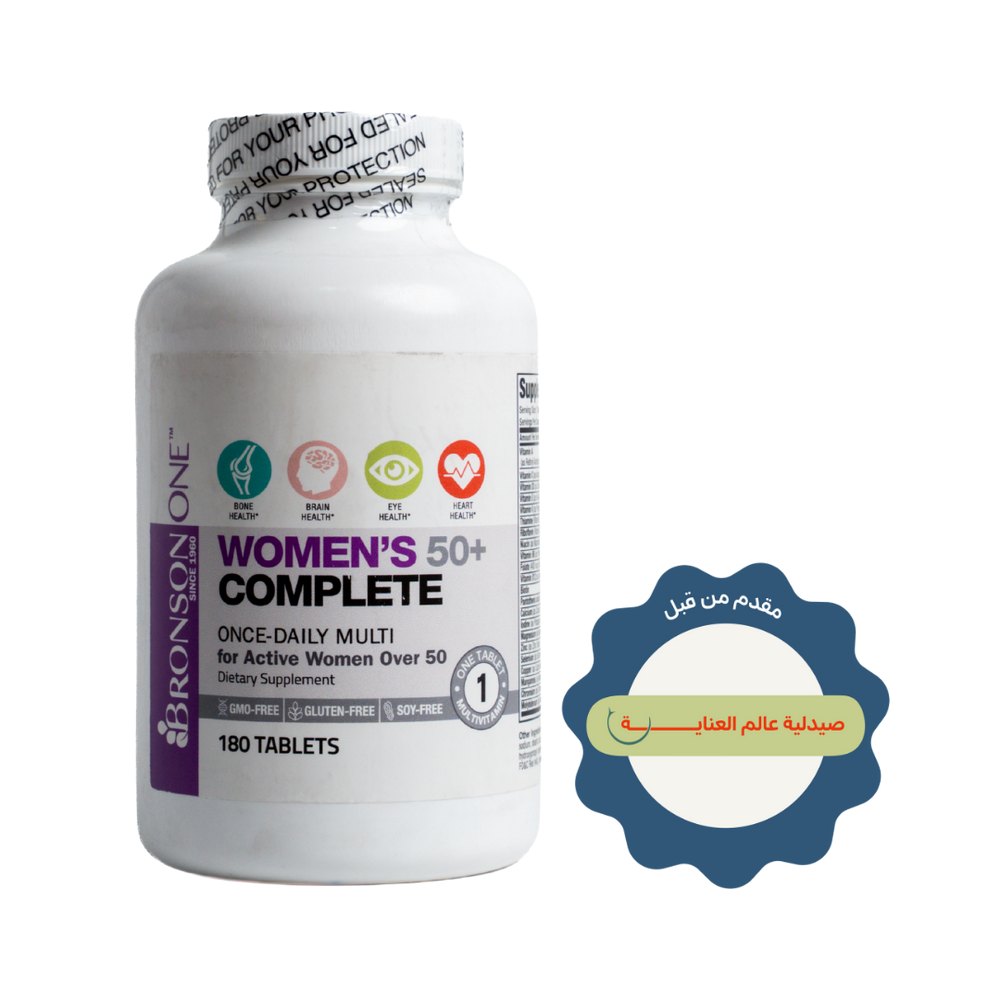 BRONSON Women's 50+ Complete - 180 Tablets | برونسون مكمل غذائي للنساء فوق 50 عاما - 180 قرص