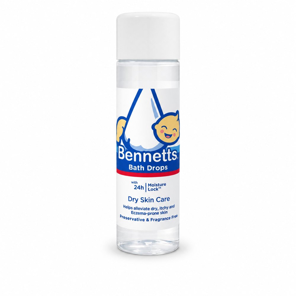 Bennetts Bath Drops With 24H Moisture Lock Dry Skin Care - 200ml | بينيتس قطرات الاستحمام مع حبس الرطوبة لمدة 24 ساعة للعناية بالبشرة الجافة - 200 مل