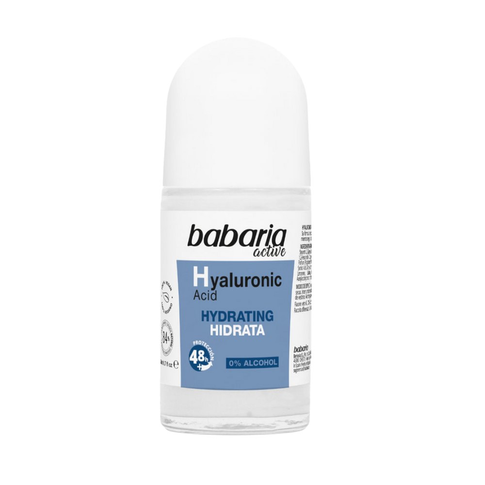 BABARIA Hyaluronic Acid Hydrating Hidrata Desodorante Roll-on - 50ml |باباريا مزيل عرق رول أون بحمض الهيالورونيك المرطب – 50 مل
