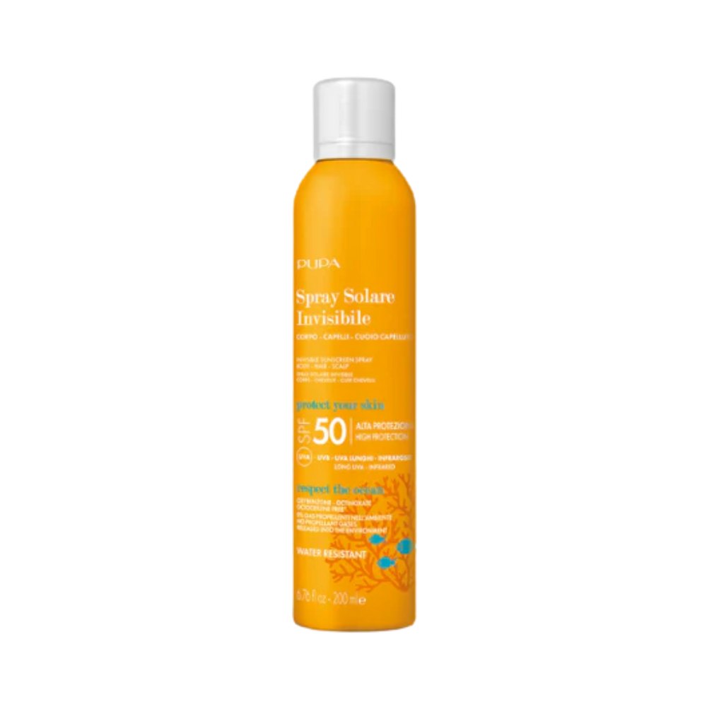 Pupa Sunscreen Spray For Body & Hair Solare Invisibile SPF 50 - 200ml | بوبا – بخاخ واقي الشمس الشفاف للجسم SPF 50 – 200 مل