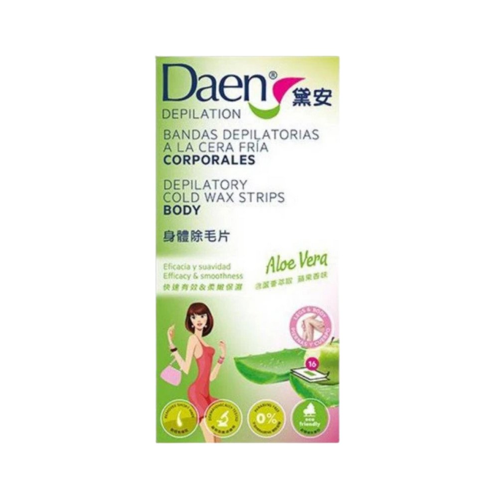 Daen Body wax strips Aloe Vera | داين شريط شمع بارد للجسم بالصبار