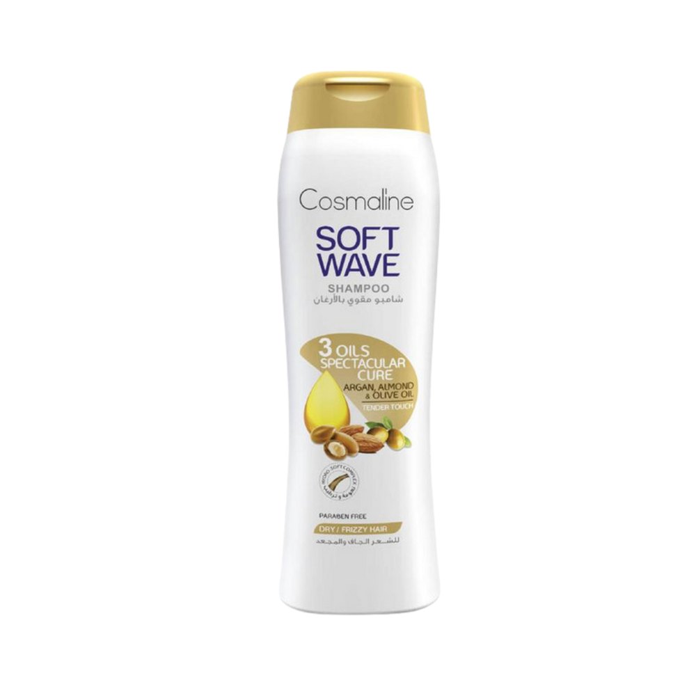 COSMALINE Soft Wave Shampoo 3 Oils Spectacular Cure - 400ml | كوزمالين شامبو لشعر ناعم و مرن - 400 مل
