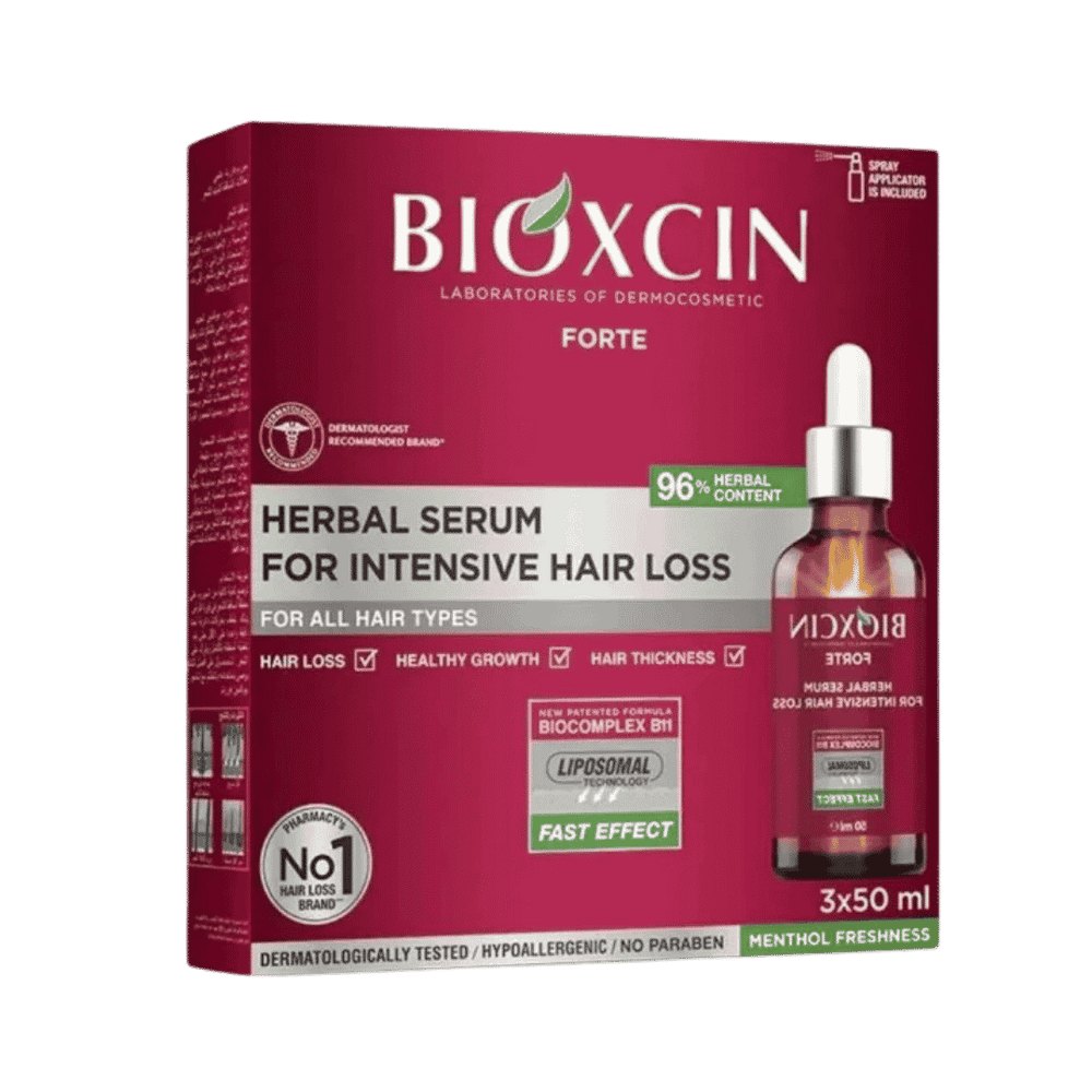 Bioxcin Herbal Serum For Intensive Hair Loss - 3 x - 50ml | بيوكسين سيروم عشبي مكثف لمكافحة تساقط الشعر – 3 عبوات × 50 مل