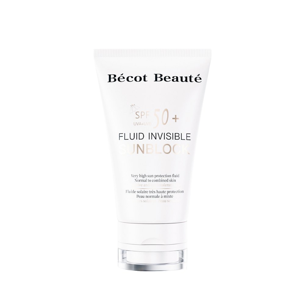 Becot Beaute Fluid Invisible Sunblock Spf50 - 50ML | بيكوت بيوتي واقي شمسي كيميائي خفيف الوزن spf50 - 50 مل