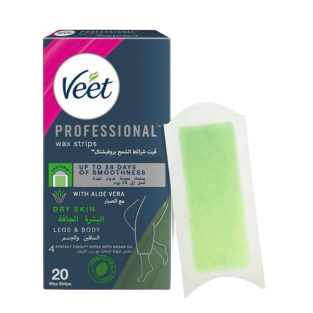 Veet Wax Strips Dry Skin - 20pcs | فيت شرائح الشمع لازالة الشعر - 20 قطعة