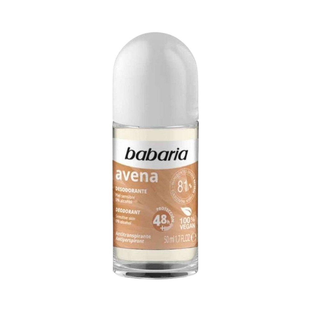 BABARIA Avena Deodorant Sensitive Skin 48h - 50ml | باباريا رول مزيل تعرق للبشرة الحساسة مع حماية لمدة 48 ساعة - 50 مل