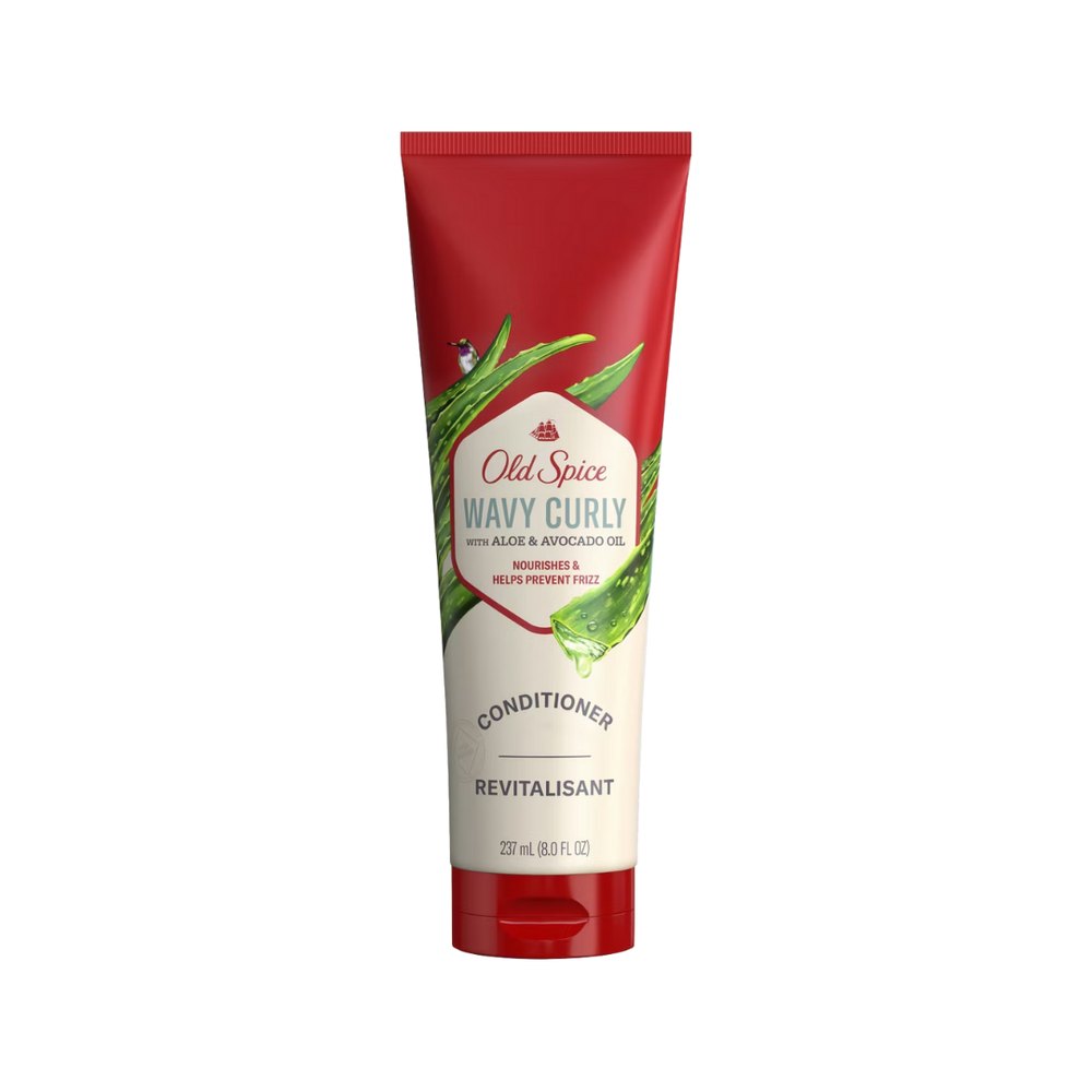 Old Spice Wavy Curly Hair Conditioner with Aloe and Avocado Oil - 237ml | اولد سبايس بلسم للشعر المجعد بالألوفيرا وزيت الأفوكادو للرجال - 237 مل