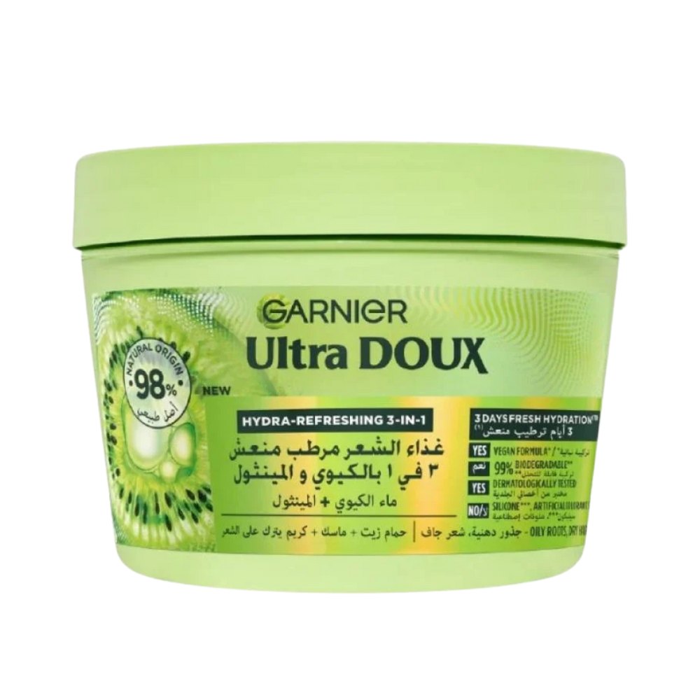GARNIER ULTRA DOUX HAIR Refreshing 3- In 1 - 390ml | غارنييه ألترا دو كريم الشعر مرطب ومغذي 3 في 1 - 390مل