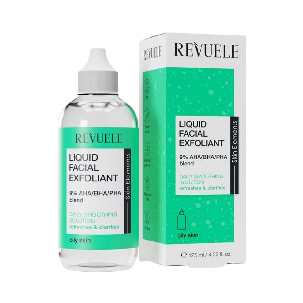 Revuele Liquid Facial Exfoliant 9% For Oily Skin - 125ml | ريفويل تونر مقشر بالأحماض 9% للبشرة الدهنية - 125 مل
